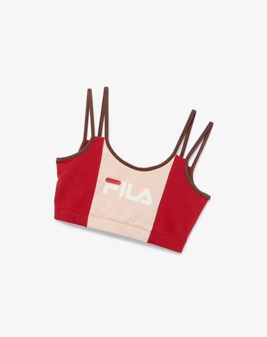 Fila Indira Bra Top Rojas Rosas | 14NBVZQOY