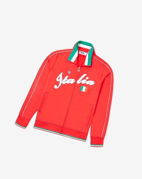 Fila Italia Pista Jacket Rojas Blancas | 10RYLFUJX