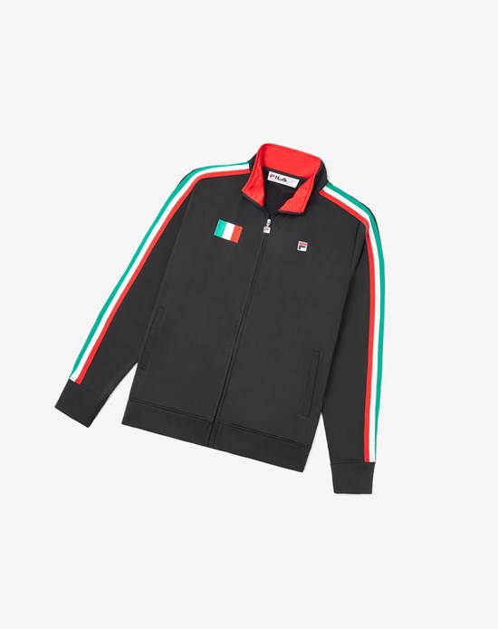 Fila Italy Pista Jacket Negras Rojas | 08KGRANCF