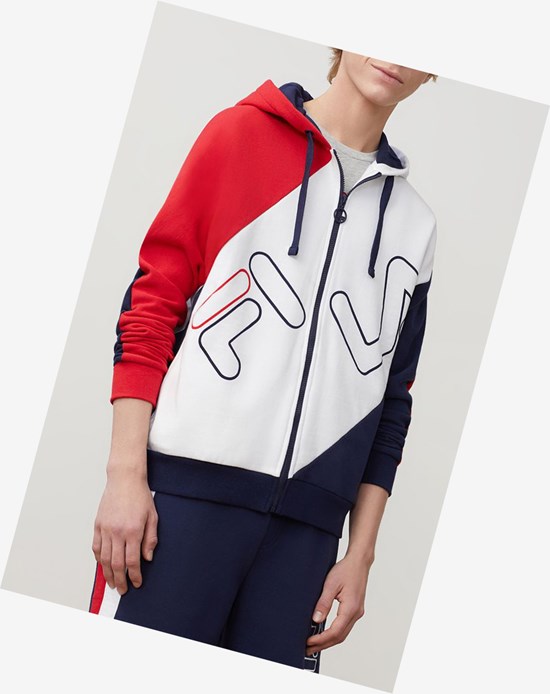 Fila Lazaro Hoodie Cred/Peac/Wht | 74DIXBFVN