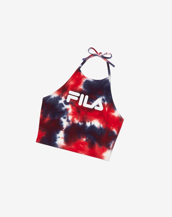 Fila Leah Tie Dye Halter Tank Blancas | 60FPEYTBW