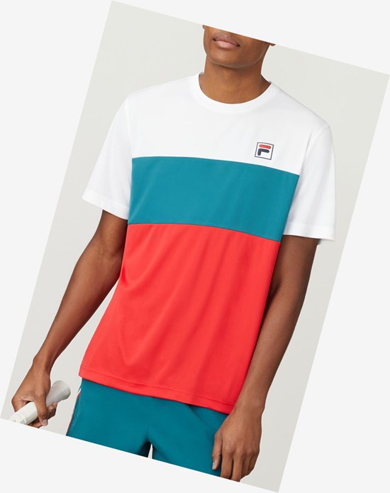 Fila Legend Colorblocked Crew Wht/Cred/Paci | 72WFYEHIT