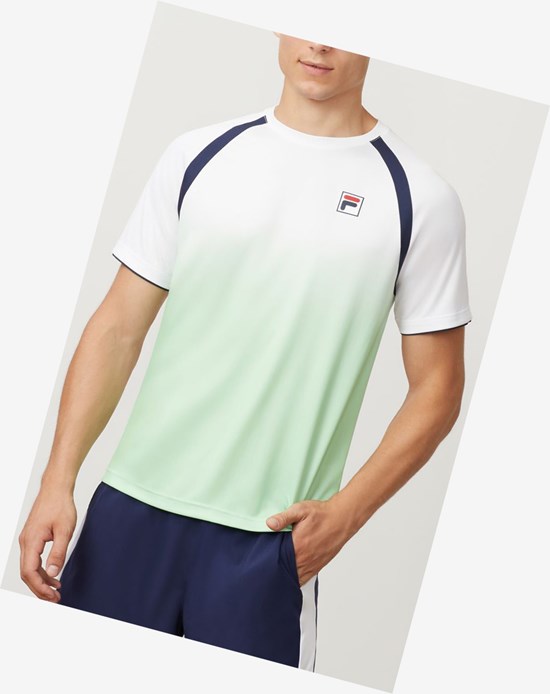 Fila Legend Ombre Print Crew Wht/Navy/Pblu | 56UFYACGJ