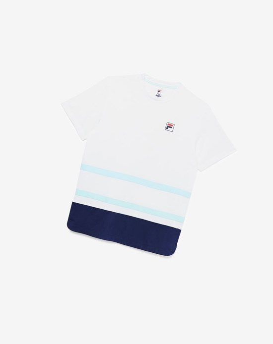 Fila Legends Rally Crew Blancas Azul Marino | 30KFDHCPY