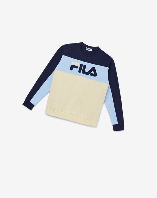 Fila Lesner Fleece Crew 413 Peac/Bsand/Pblu | 54MTKSJEZ