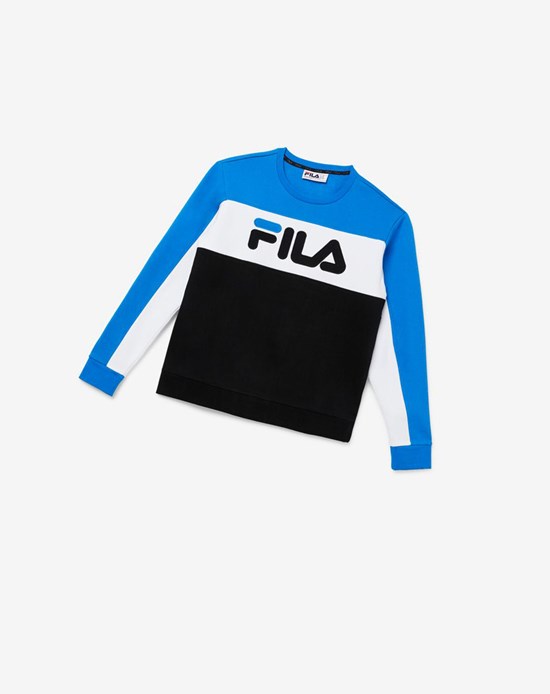 Fila Lesner Fleece Crew 916 Dblu/Wht/Blk | 05XACPESH