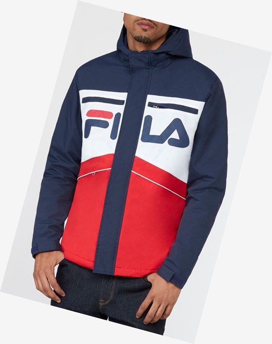 Fila Linden Jacket Navy/Wht/Cred | 42EMAWYRT