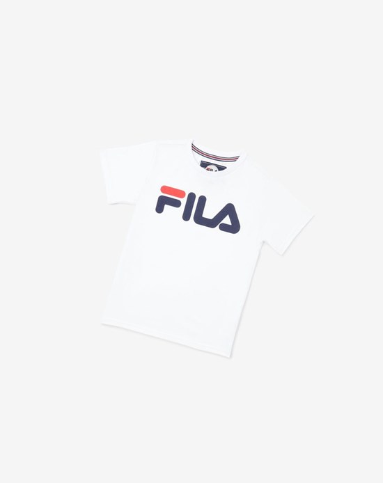 Fila Logo Tee Blancas | 49RWSEVLK