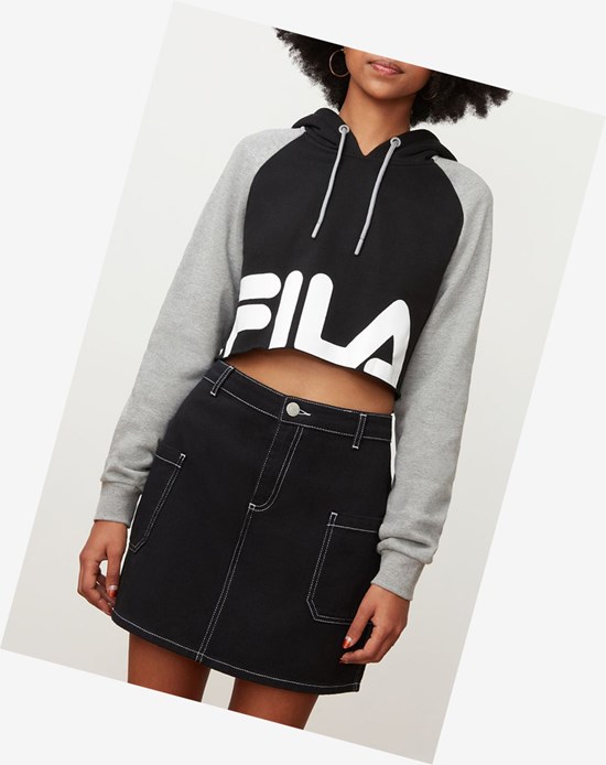 Fila Luciana Hoody Blk/Lgrym/Wht | 59WXSJOPK