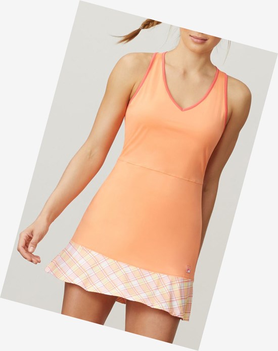 Fila Mad For Plaid Vestido Coral | 50MBDNKOW