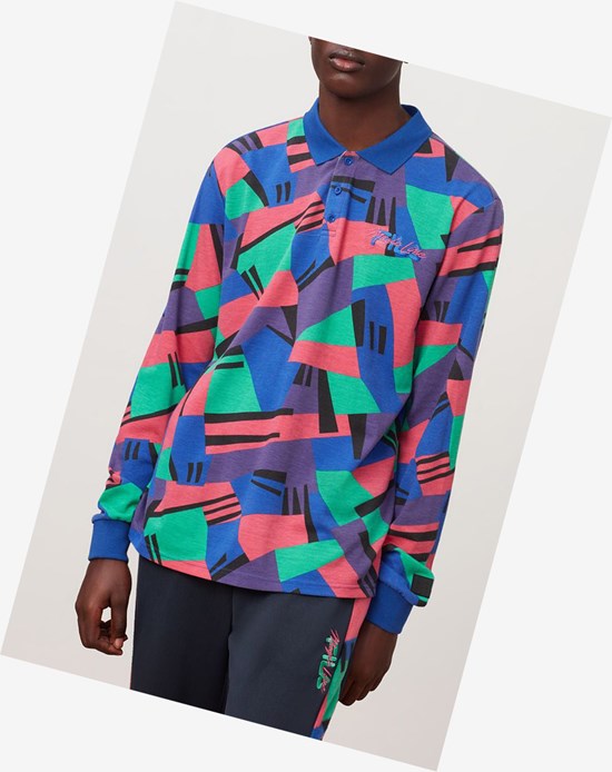 Fila Makalu Long Sleeve Polo Multicolor | 49KFTMXSA