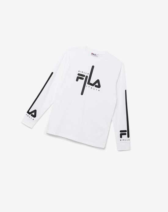 Fila Martino Long Sleeve Tee Blancas Negras | 56OPBTUKG