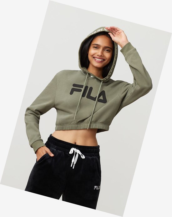 Fila Mathilde Crop Hoodie Dolv/Blk | 09KWGLBEA