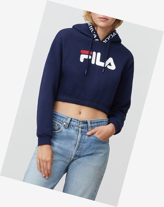 Fila Mathilde Crop Hoodie Peac/Wht/Cred | 16DEUYISB