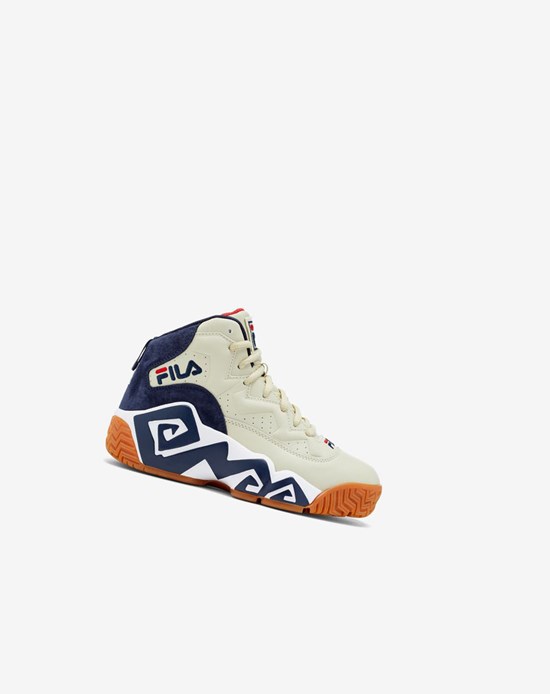 Fila Mb Tenis Shoes Creme Blancas Azul Marino | 34HIPBDYF