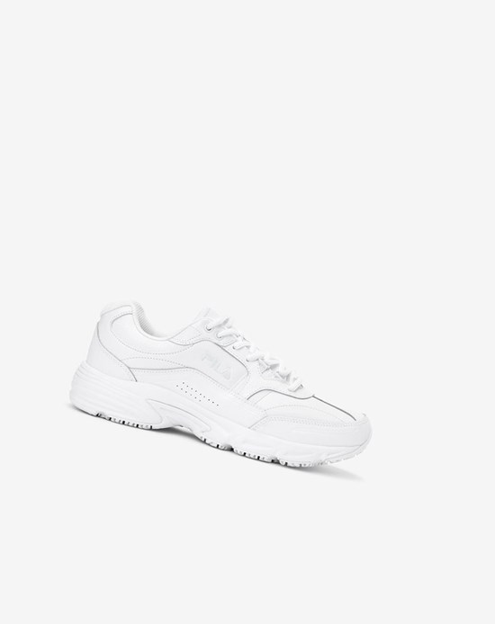 Fila Memory Workshift Slip Resistant Anchos Ancho Shoe Casuales Shoes Wht/Wht/Wht | 79GCRHADU