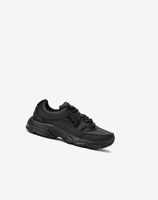 Fila Memory Workshift Slip Resistant Anchos Ancho Shoe Casuales Shoes Blk/Blk/Blk | 89KPXYZUM