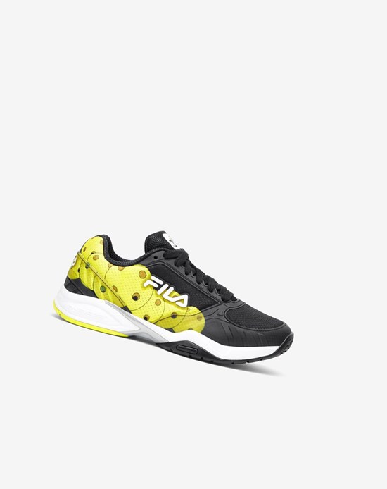 Fila Men’S Volley Zone Tenis Shoes Negras Blancas Amarillo | 38GIDEUOB