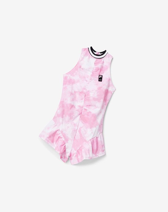 Fila Msgm X Fila Tie Dye Romper Vestido Rosas | 05EKAXILC