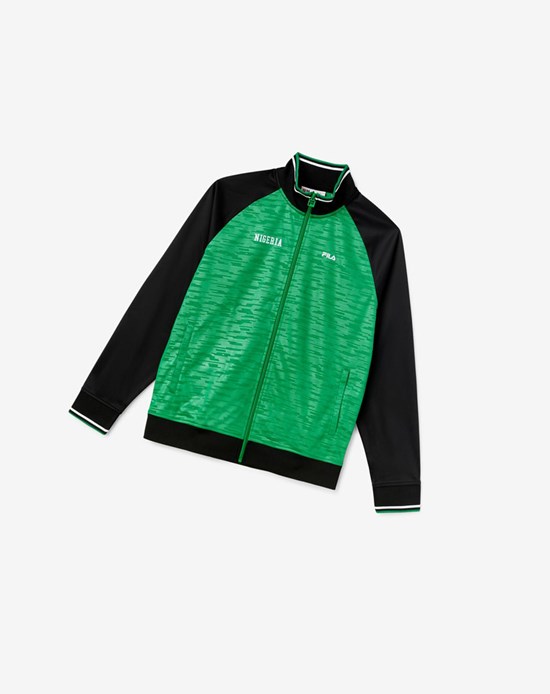 Fila Nigeria Pista Jacket Negras Blancas | 59XJMALTR