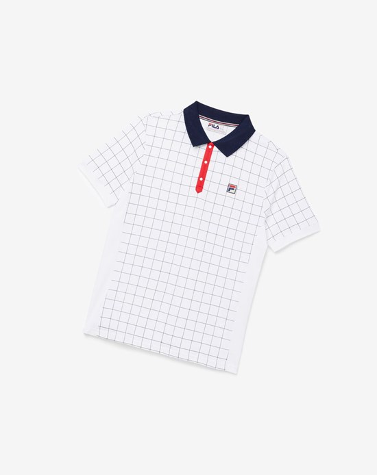 Fila Nile Polo Blancas Rojas | 04BXLJEOC