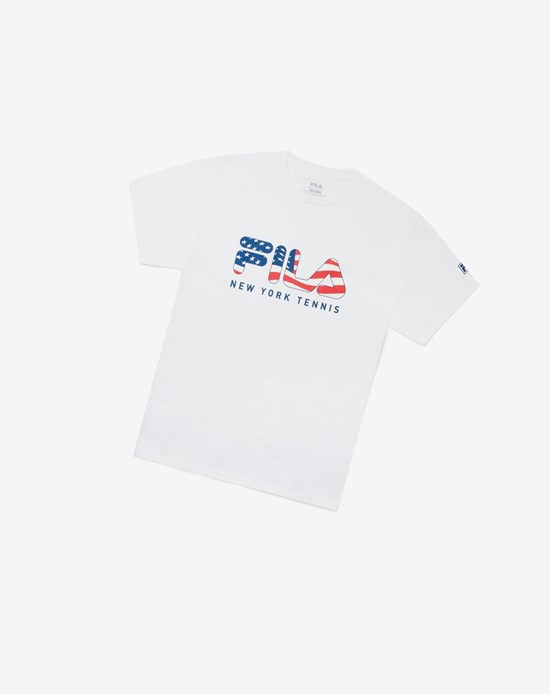 Fila Nyc Fila Flag Tee Blancas | 09WVAMTCL