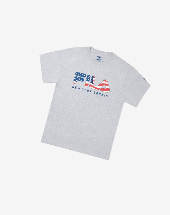 Fila Nyc Fila Flag Tee Gris | 18QSKDXHI