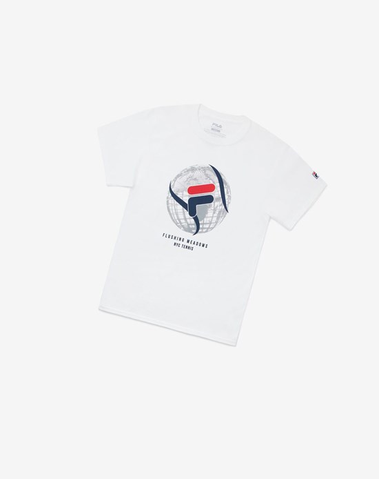 Fila Nyc Globe Tee Blancas | 14RIUAPLY