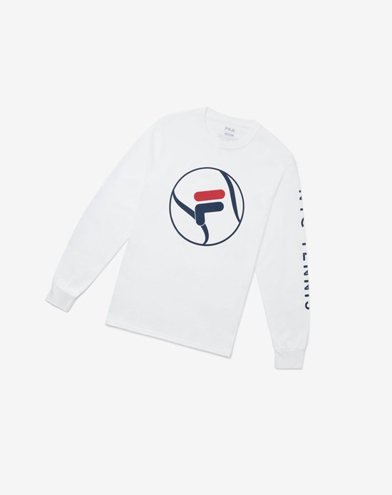 Fila Nyc Long Sleeve Tenis Tee Blancas | 90YFRCDOX