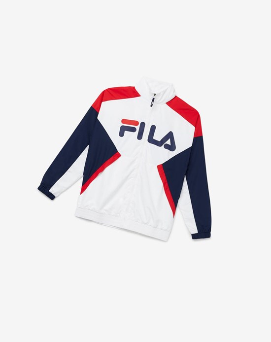 Fila Oliviero Viento Jacket Blancas Rojas | 34MZLPFHC