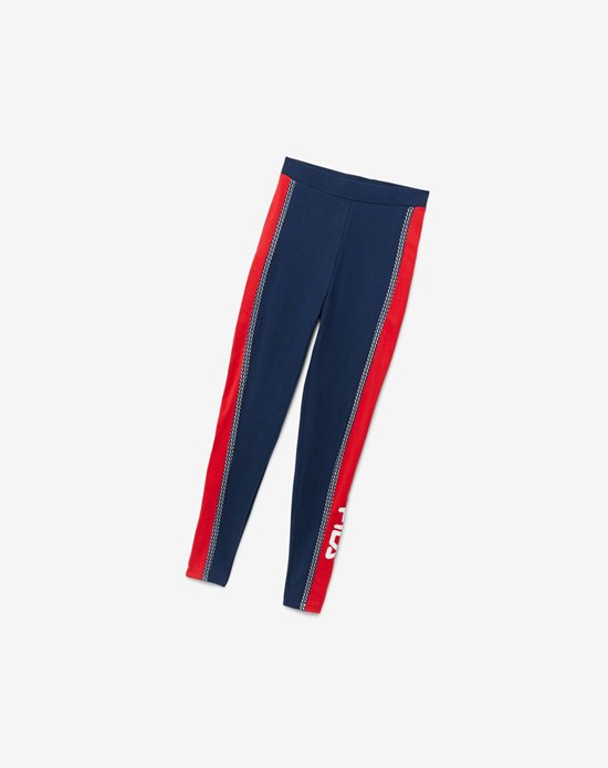 Fila Ona Legging Rojas Blancas | 04VZXACDR