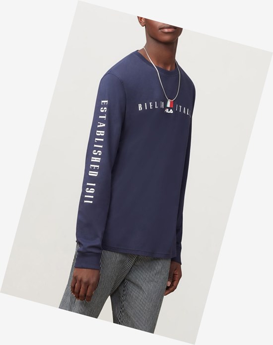 Fila Petrelli Long Sleeve Tee Peac/Wht/Cred | 27NISGZQF