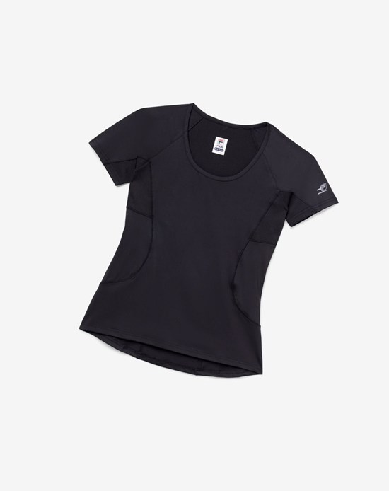 Fila Pickleball Corta Sleeve Top Negras | 21FRPKTXH