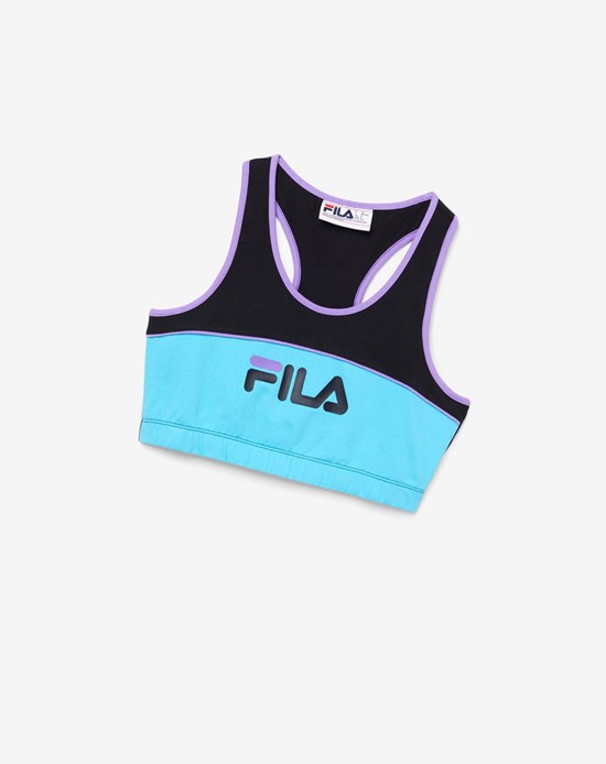 Fila Poesia Bra Top Negras Azules Moradas | 94QNFTEGU