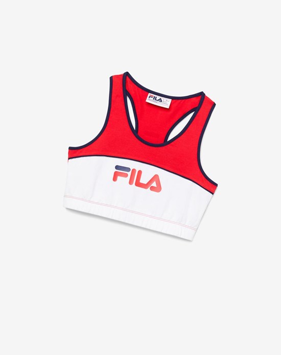 Fila Poesia Bra Top Rojas Blancas | 02FYLQGEV