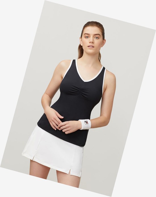 Fila Racerback Tank Black/White | 74FBZXCQI