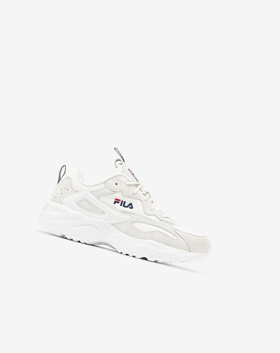 Fila Ray Tracer Lab Premium Sneakers Blancas Blancas Plateadas | 98RBKGMCN