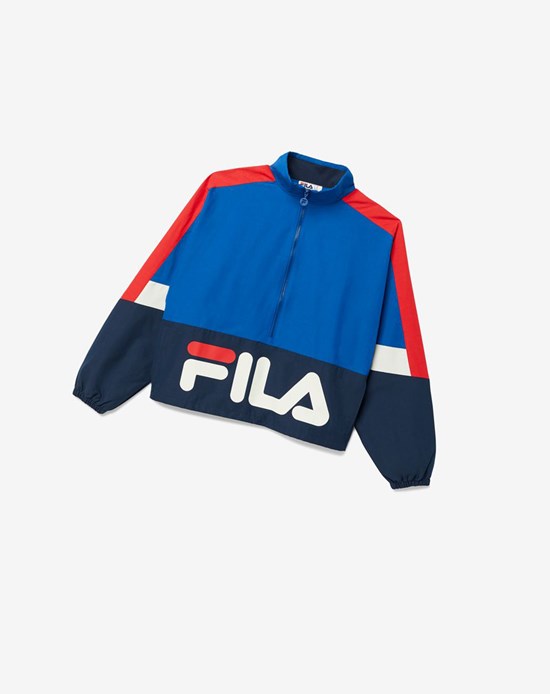 Fila Reid Pista Jacket Azules Rojas | 92YZANVWR