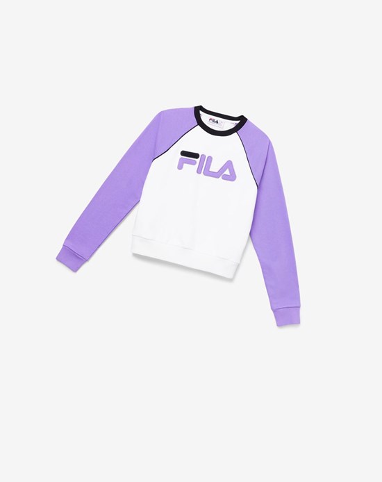 Fila Riccarda Sweatshirt Blancas Moradas Negras | 36HJGAKPY