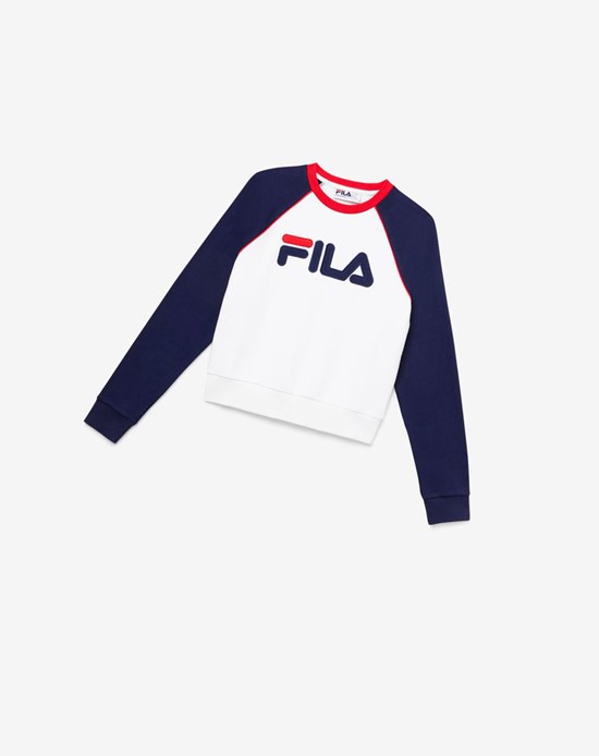 Fila Riccarda Sweatshirt Blancas Rojas | 91JBZNDEK