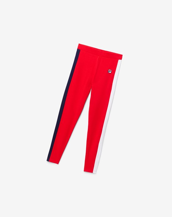 Fila Riviera Legging Rojas Blancas | 43ZMNTBLQ