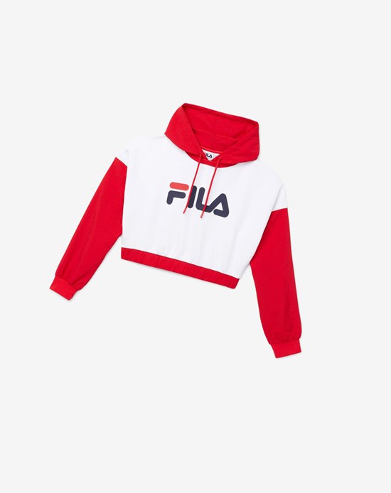 Fila Saachi Hoodie Rojas Blancas | 28LOXBQKT