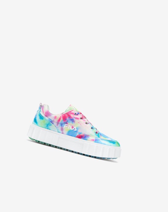 Fila Sandblast Low Mottled Tie Dye Sneakers Verde Azules Blancas | 18REJKDYZ