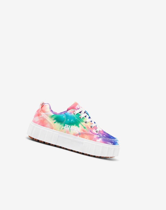 Fila Sandblast Low Tie Dye Sneakers Mult/Wht/Wht | 48MALTQYS