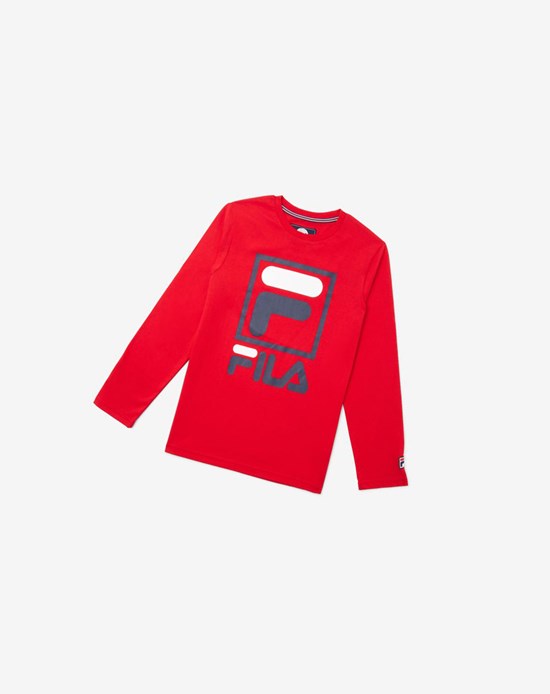 Fila Stacked Logo Tee Rojas | 67LHMJKRB