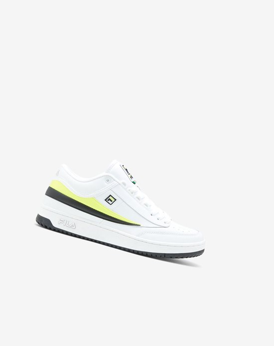 Fila T-1 Mid Tenis Shoes Blancas Amarillo Negras | 02JLVBEOY