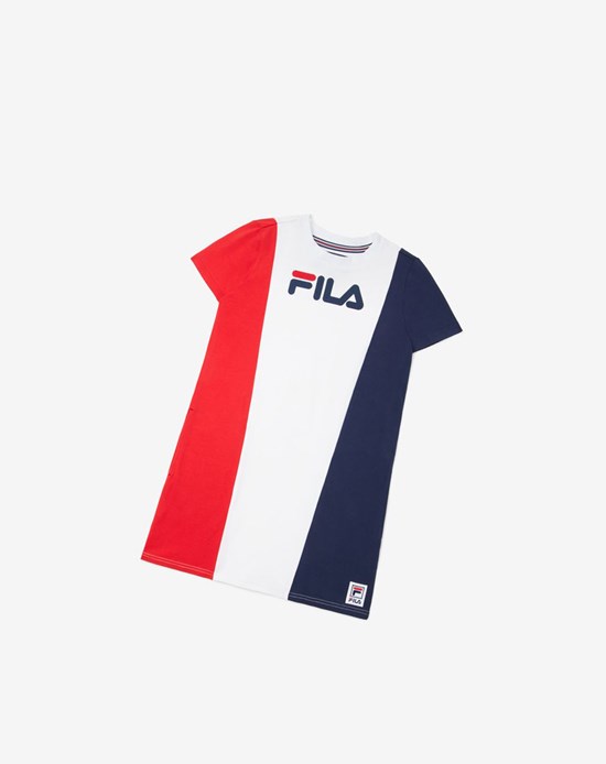 Fila T-shirt Vestido Azul Marino | 40EIUZNFR