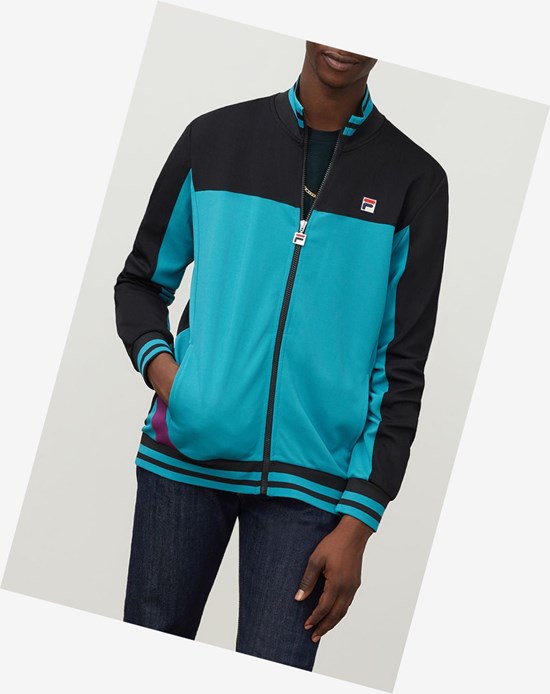 Fila Tiebreaker Pista Jacket Bbay/Blk/Grpj | 65QZWBKFU