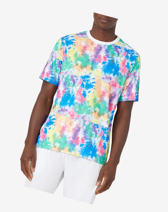 Fila Top Spin Tie Dye Printed Crew Blancas | 24GDQUTPB