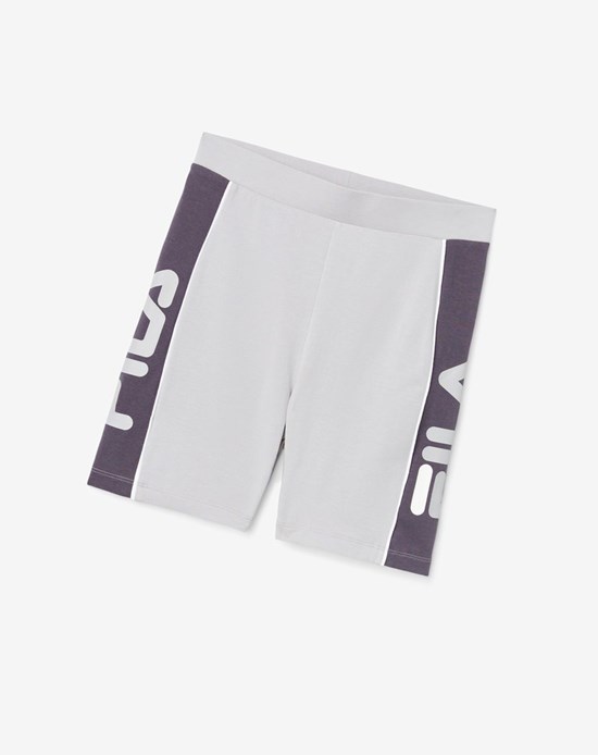 Fila Trina Bike Corta Plateadas Blancas | 90OFXMKUT